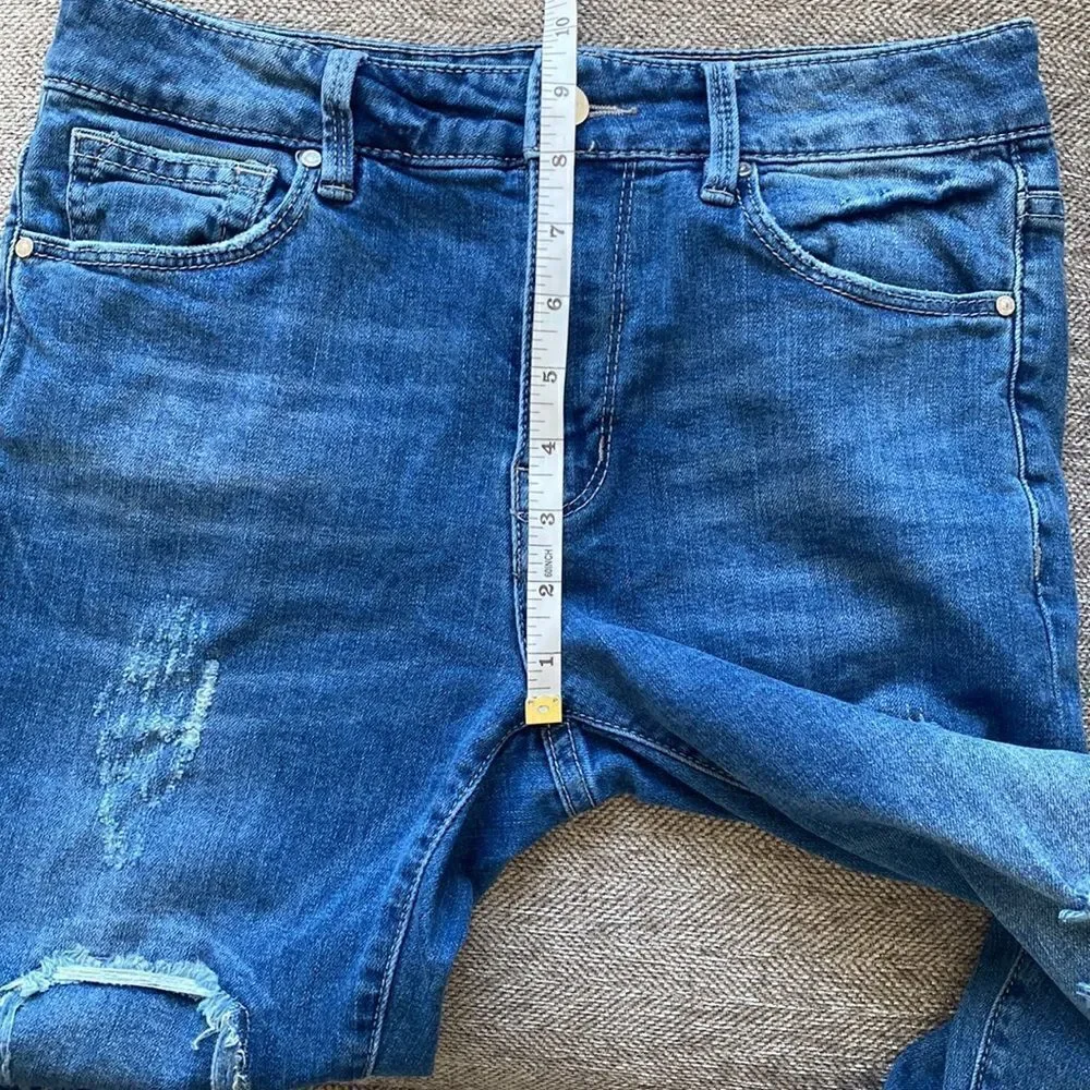 Sanctuary Denim Women’s Mid-Waisted Distressed Skinny Jeans Med Wash Size 27